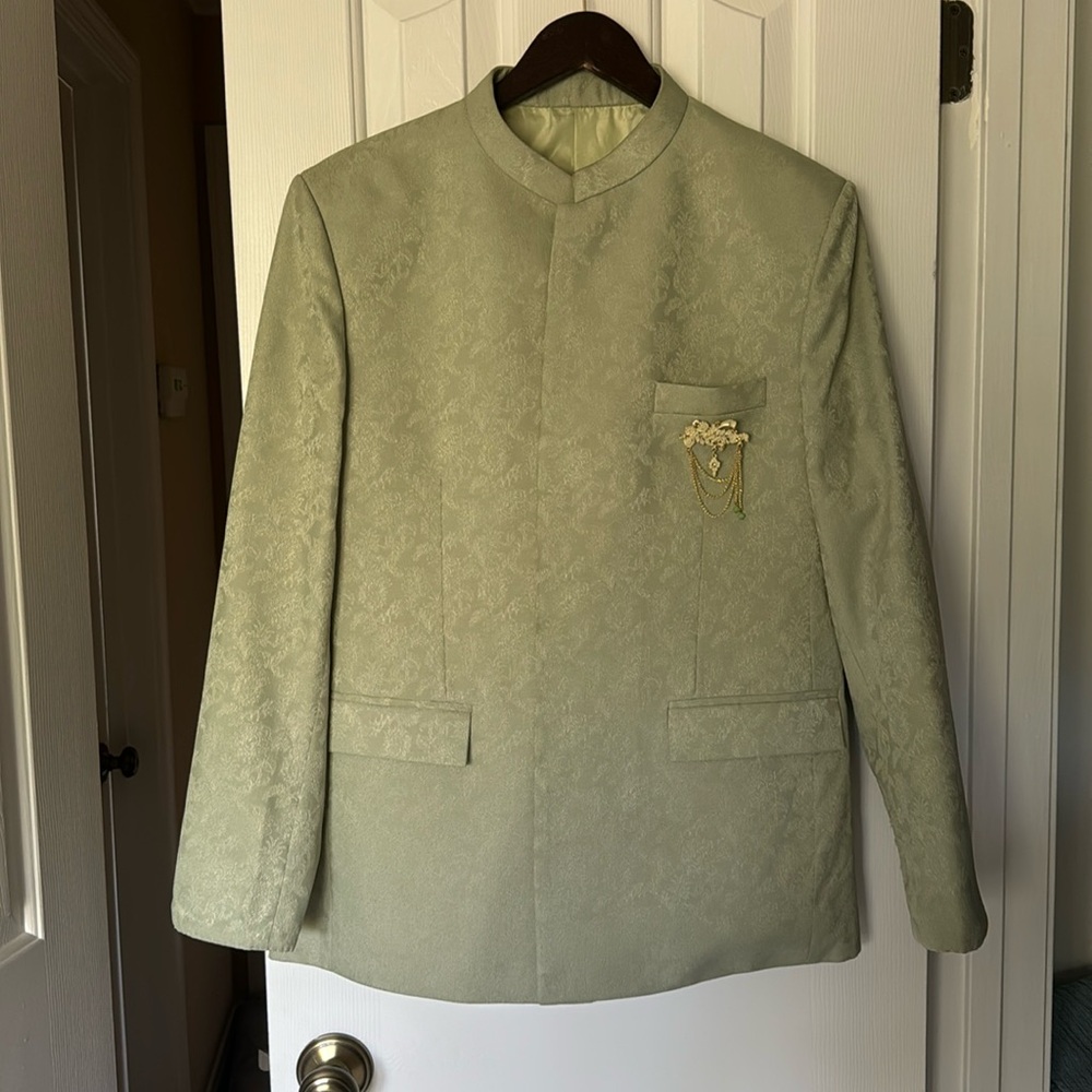 Traditional Indian Jacket - Sage Green